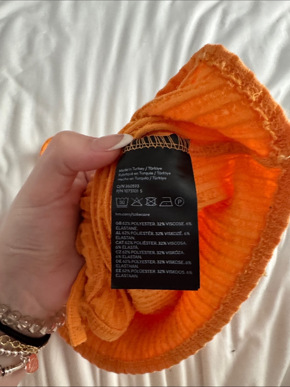 H&M Orange Ribbed Tie-Front Cami - Picture 5 of 5